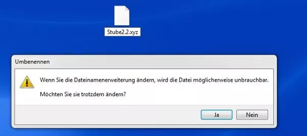 Datei auf Workstation kopieren und in .xyz umbenennen