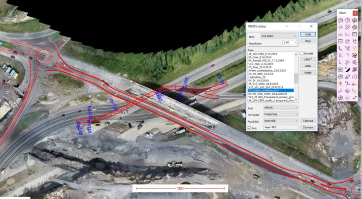 Der Pointscene Orthofoto-Webdienst kann in der Vermessungssoftware 3D-Win verwendet werden.