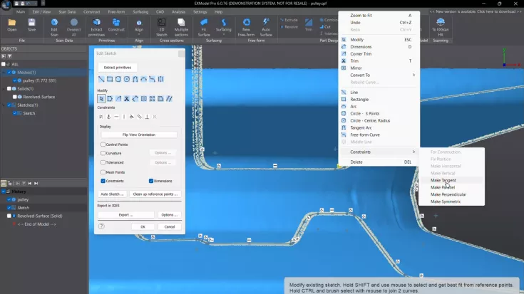 EXModel 2D Skizzieren