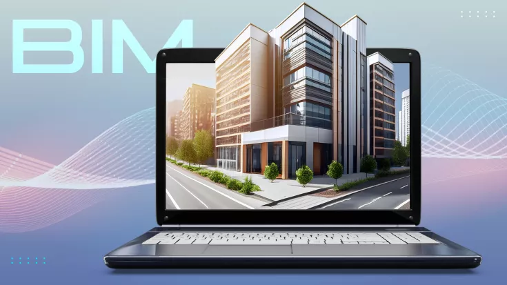 Laptop mit BIM Bestandsmodell