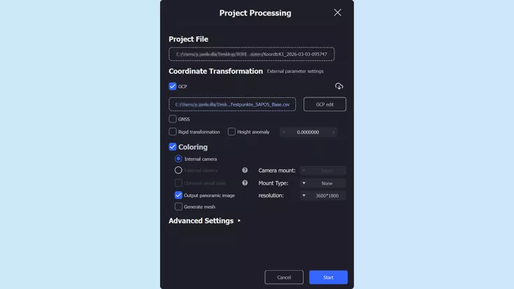 Lixel Studio GCP Transformation