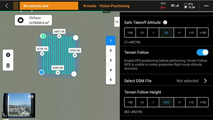 DJI Mavic E3 Terrain Follow