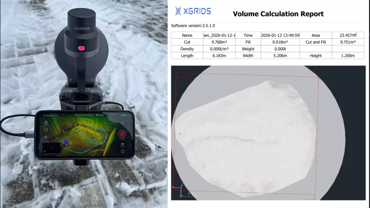 XGGRIDS L2 Pro Scanning Volumenberechnung