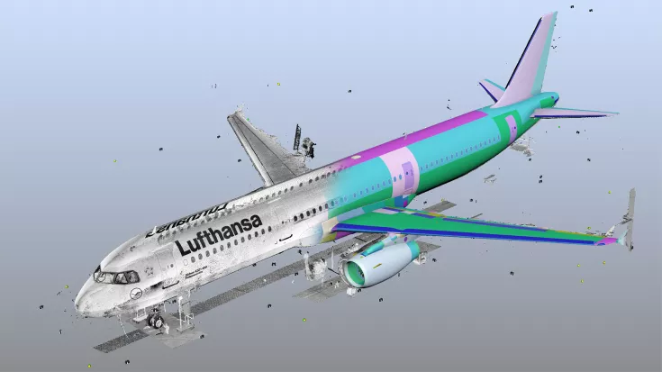 Flugzeugbau Punktwolke Modell