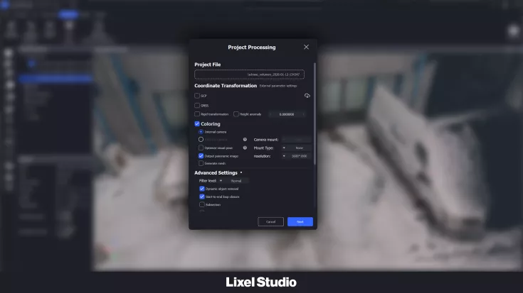 Lixel Studio Schneeanhäufung Prozessierung